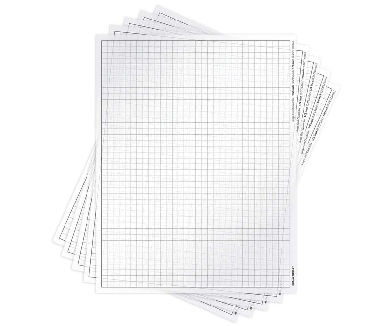 Koala Tools | Quadrille Grid Transparency Sheets (Pack of 5) - 8.5" x 11" | Overhead Projector and Light Box Transparencies - Tracing Film for Sketching & Drawing
